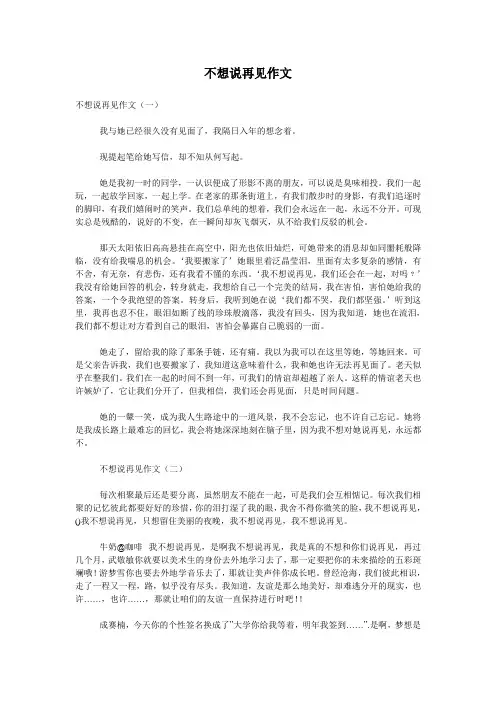 不想说再见作文