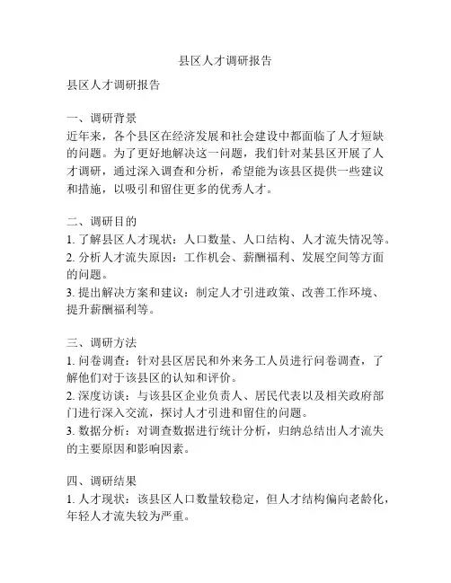 县区人才调研报告