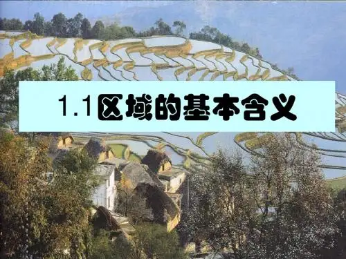 高一地理1.1区域的基本含义