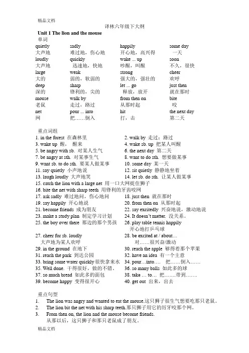 译林英语6B知识点归纳(汇编)
