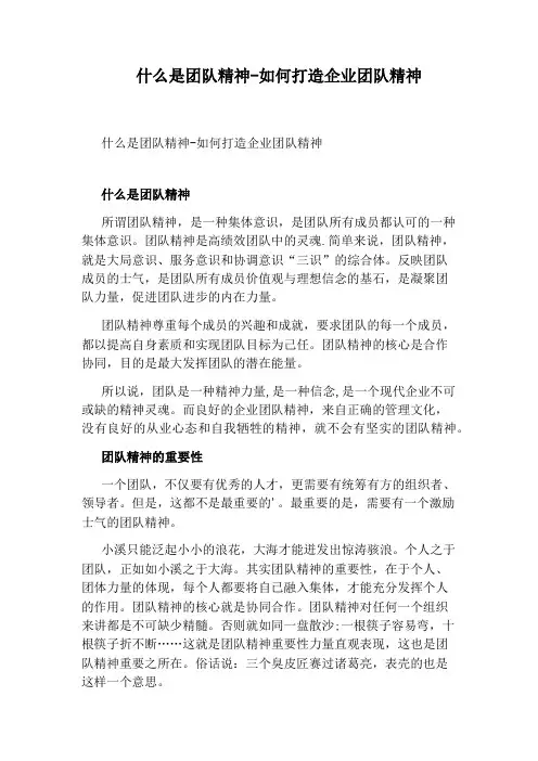 什么是团队精神-如何打造企业团队精神