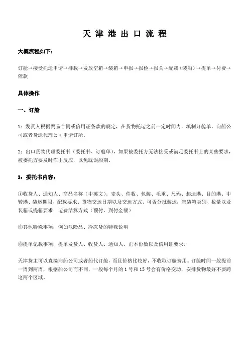 天津港出口流程-2012.10