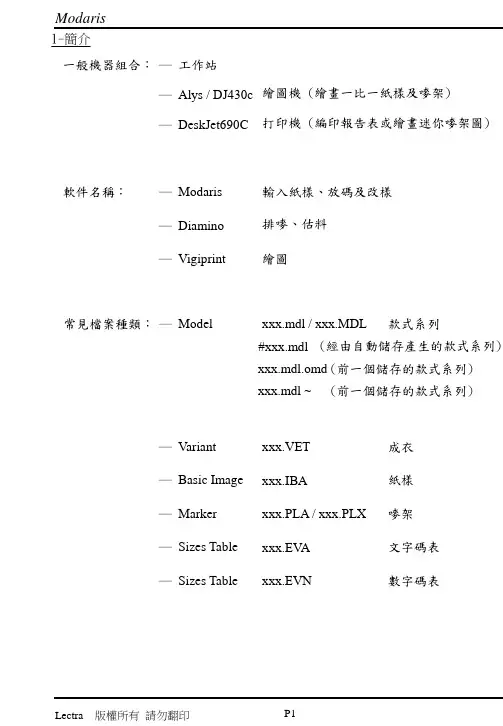 Modaris 中文操作手册 V4