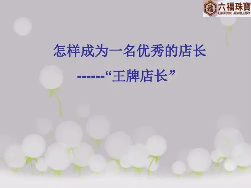 珠宝王牌店长培训