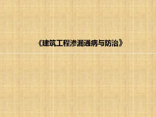 建筑工程渗漏通病与防治