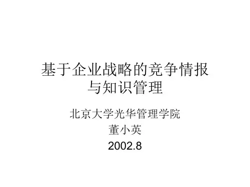 基于企业战略的竞争情报与知识管理课件