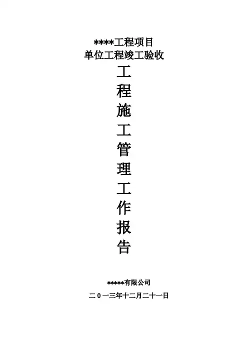 施工管理报告