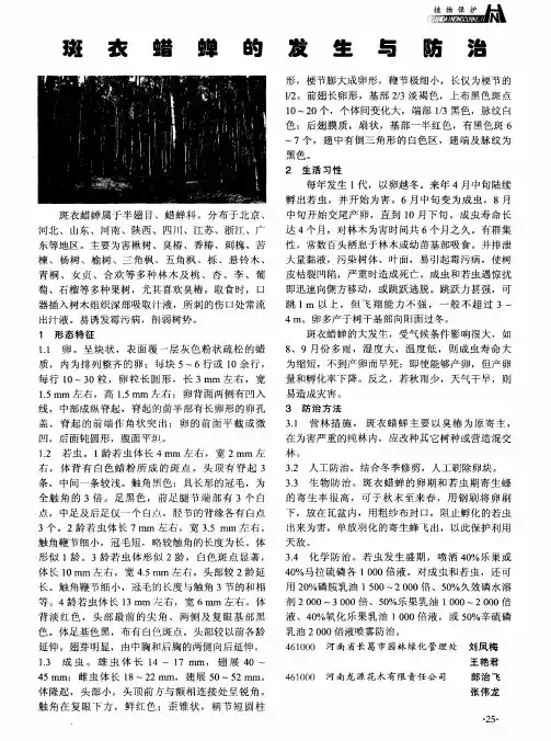 斑衣蜡蝉的发生与防治