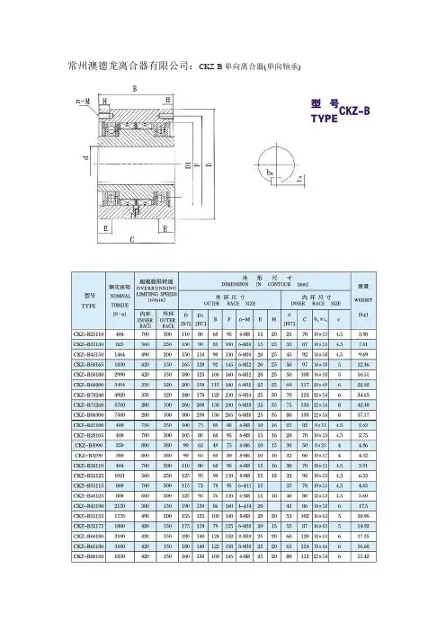 CKZ-B单向离合器(单向轴承)