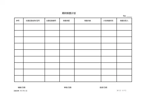 期间核查计划