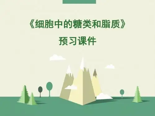 人教版高中生物必修1-2.4《细胞中的糖类和脂质》预习课件