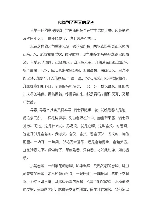 初二作文：我找到了春天的足迹作文600字