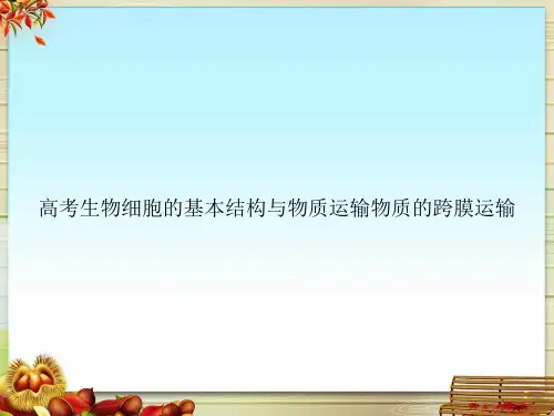 高考生物细胞的基本结构与物质运输物质的跨膜运输
