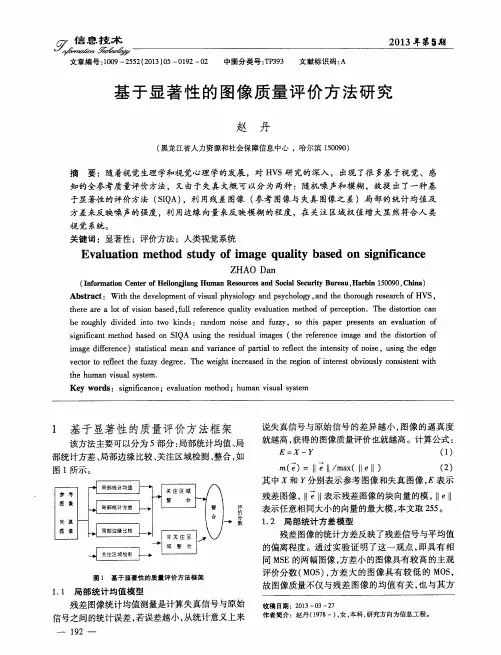基于显著性的图像质量评价方法研究