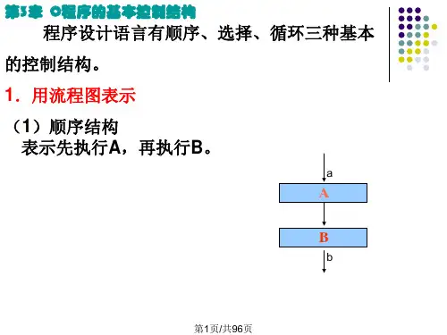 C语言C程序的基本控制结构