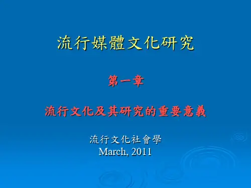 流行文化社会学第一章