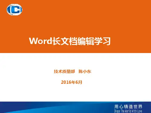 word长文档编辑学习
