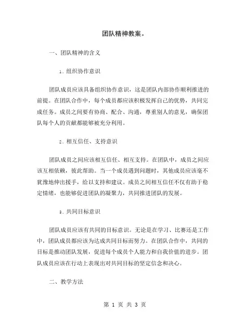 团队精神教案