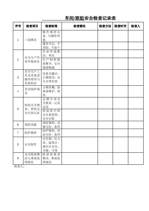 日常检查记录
