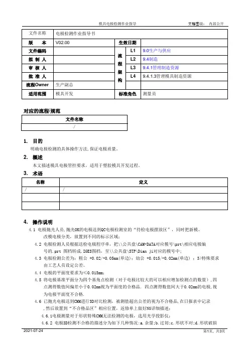 电极检测作业指导书[模板]