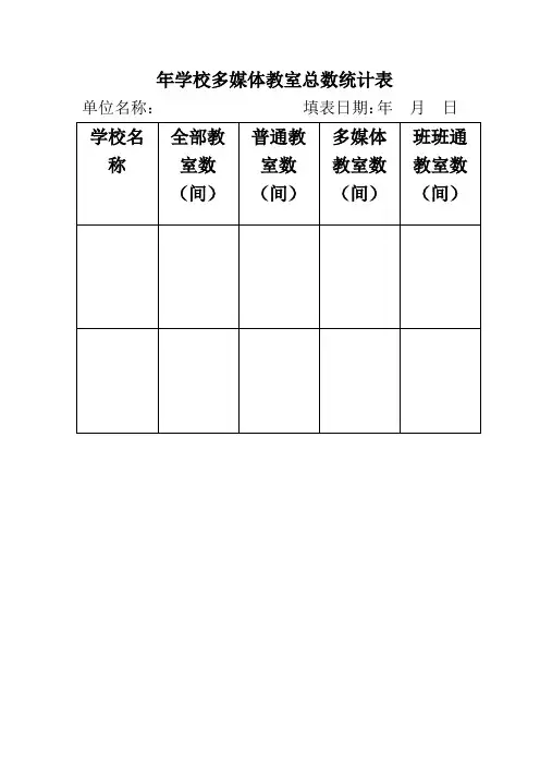 学校多媒体教室总数统计表