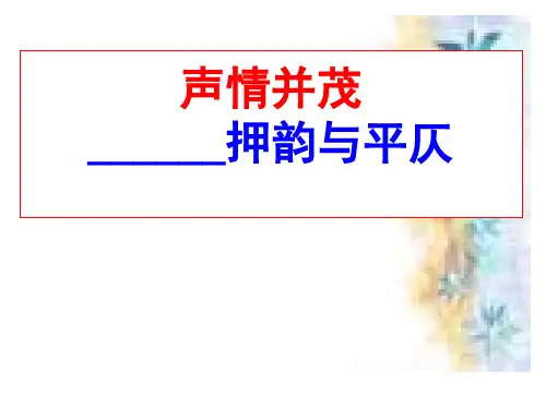 押韵与平仄 修订