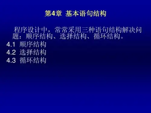 第4章  基本语句结构