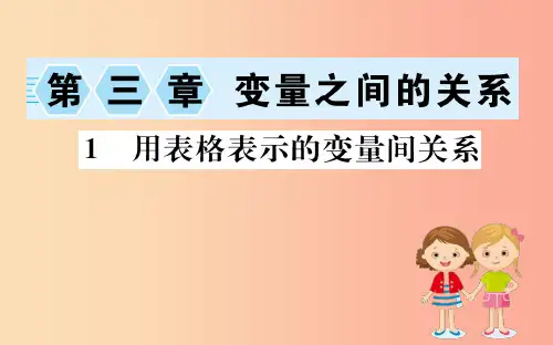 201X版七年级数学下册 第三章 变量之间的关系 3.1 用表格表示的变量间关系训练课件(新版)北师