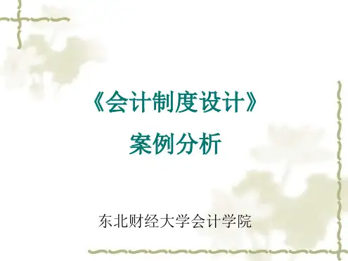 会计制度设计案例分析