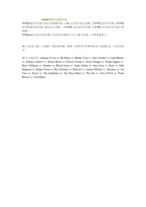 wwe2013新年无规则大战