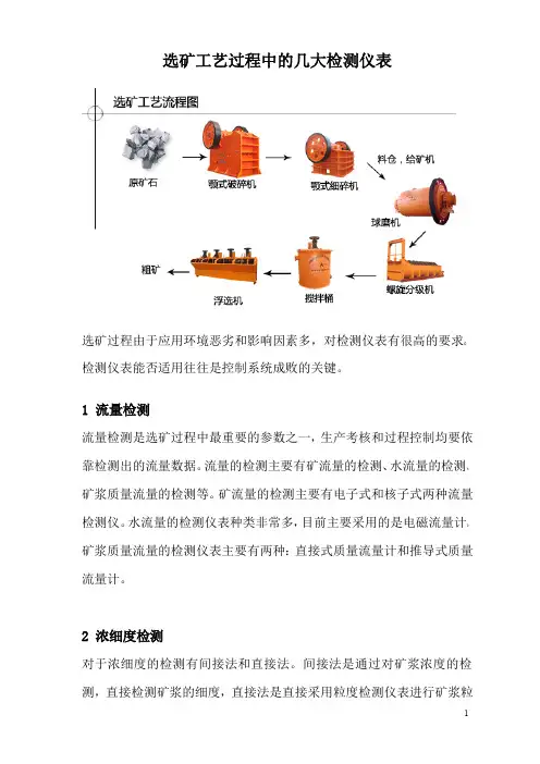 选矿工艺过程中的几大检测仪表