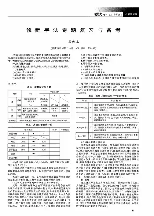修辞手法专题复习与备考