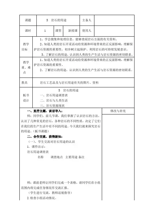 5岩石的用途解析