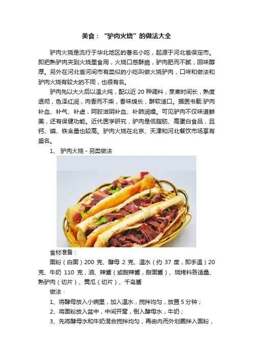 美食：“驴肉火烧”的做法大全