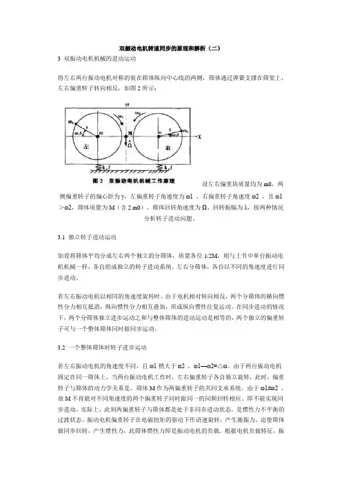 双振动电机转速同步的原理和解析(二)
