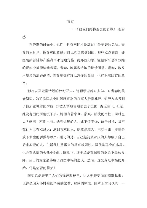 致青春观后感