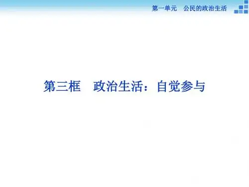 人教版高中政治2015-2016学年高一下学期必修二同步课件《1.3政治生活自觉参与》课件.ppt