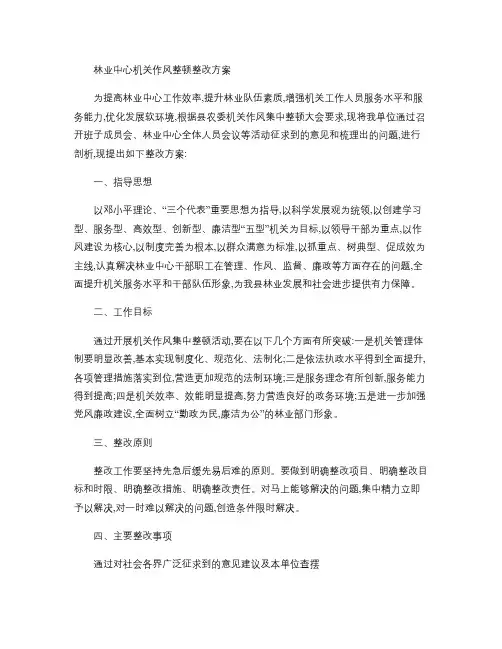 机关作风整顿整改方案.