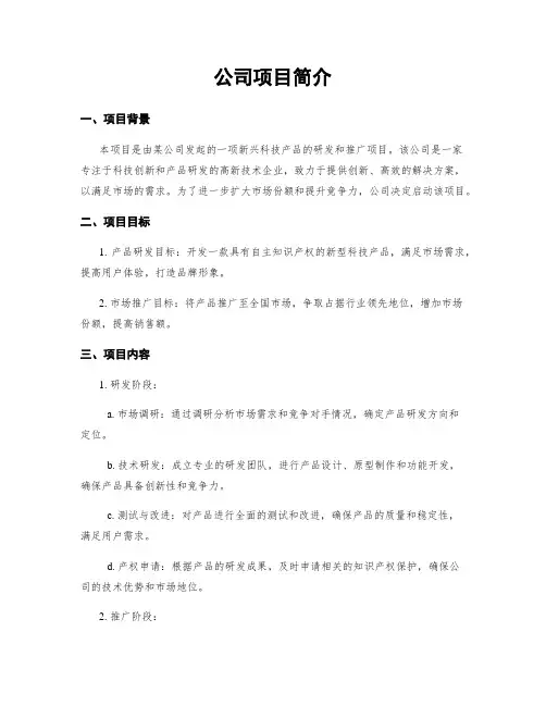 公司项目简介 3
