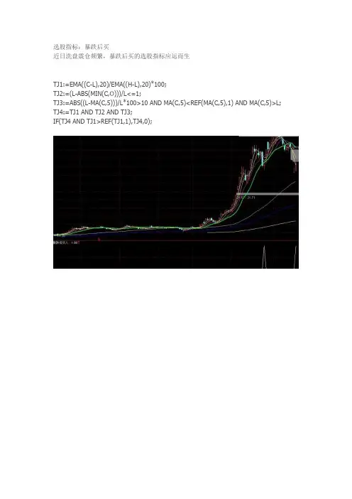 通达信指标公式源码选股指标:暴跌后买