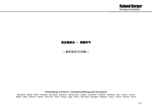 罗兰贝格_ 某公司供应链优化咨询报告