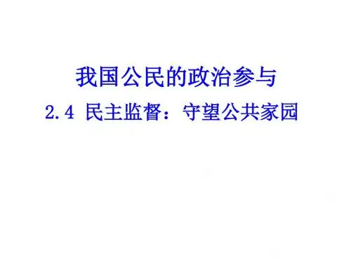 民主监督课件