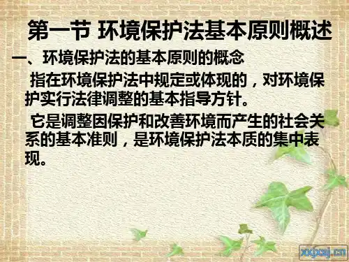 环境保护法的基本原则