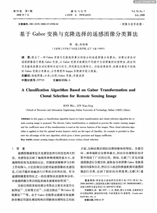 基于Gabor变换与克隆选择的遥感图像分类算法