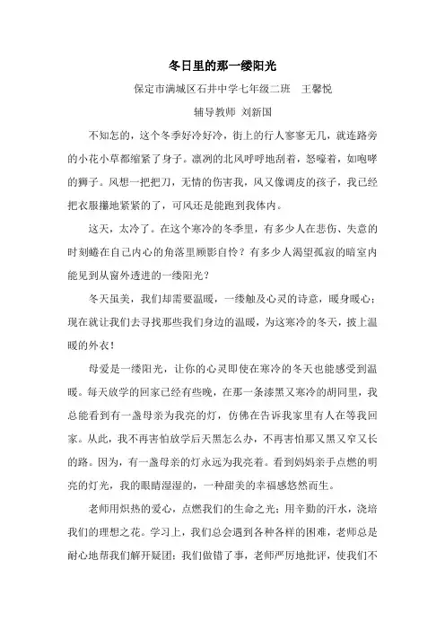 冬日里的一抹阳光