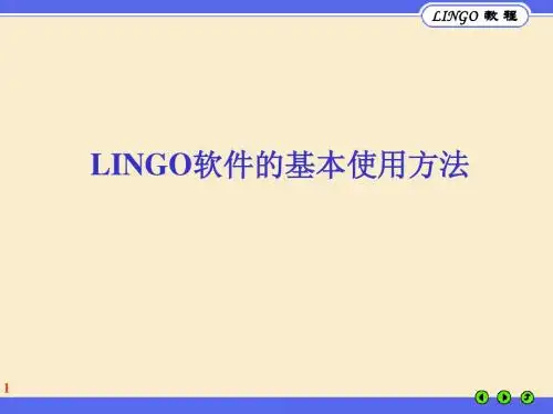 LINGO教程(基本语法)(1)