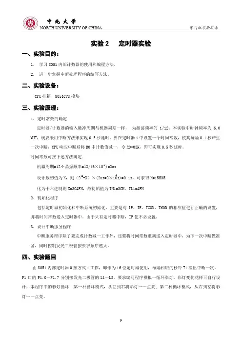 实验2   定时器实验