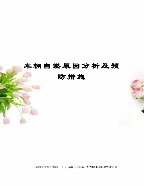车辆自燃原因分析及预防措施
