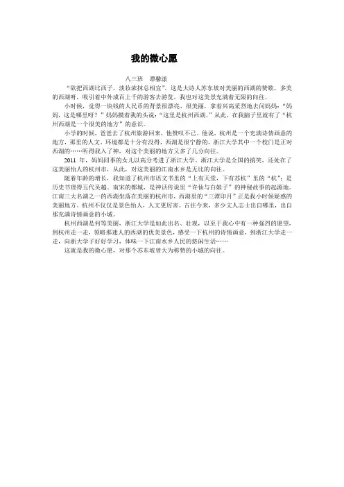 我的微心愿