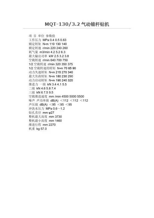 MQT-1303.2气动锚杆钻机